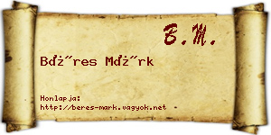 Béres Márk névjegykártya