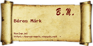 Béres Márk névjegykártya
