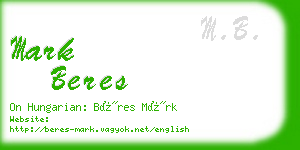 mark beres business card